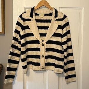 Anthropologie Maeve Striped Cardigan Sweater